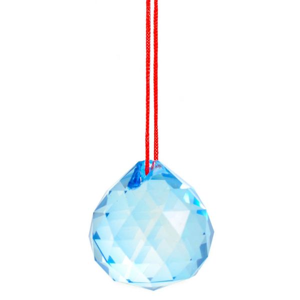 (Blue) - M.V. Trading 40mm Crystal Ball Prisms Pendant Feng Shui Suncatcher Decorating Hanging Faceted Prism Balls, Blue