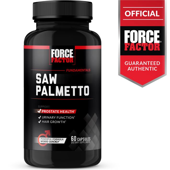 Force Factor Saw Palmetto 610mg, Supports Prostate Health & Hair Growth, 60ct