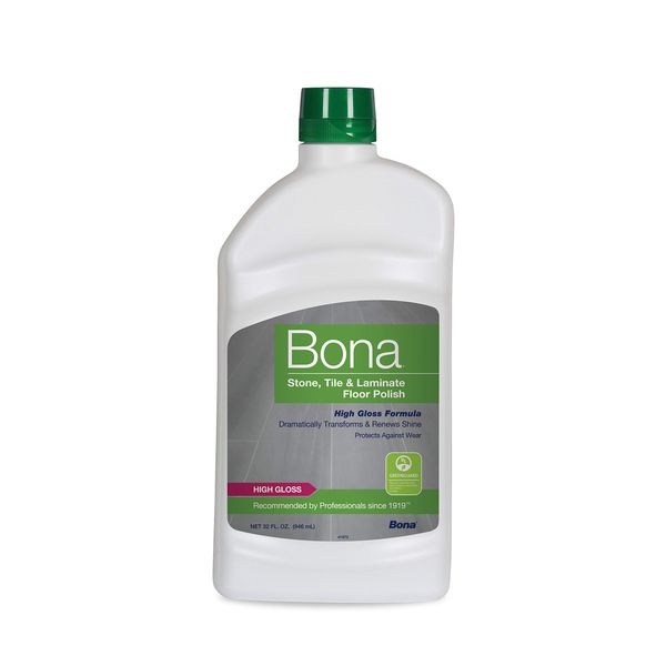 Bona Hard-Surface Floor Polish, for Stone Tile Laminate and Vinyl LVT/LVP, High Gloss, 32 Fl Oz