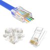 VCE RJ45 Connector Gold-plated 50 Pack, Pass Through Cat6 Connectors Network Plugs Ethernet Plug for Cat6/Cat5/Cat5e UTP Solid & Stranded Network Cable