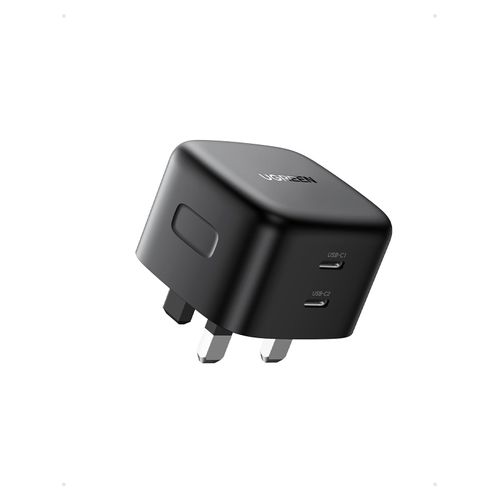 UGREEN USB C Charger 65W Plug GaN Charger 2-Port Fast Charging Adapter Compatible with Macbook Pro/Air, iPhone 15/14, iPad Air/Mini, Galaxy S24/S23, Pixel 8, Dell XPS, Asus Acer Laptop etc (Black)