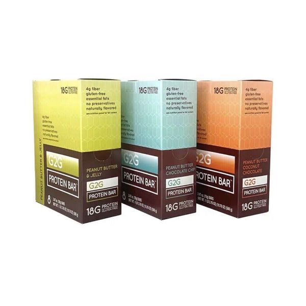 G2G Protein Bar Variety 3-pack (24 Total Bars)