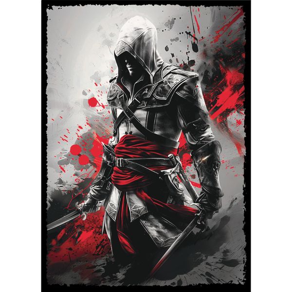 Digital Sorcery Studio Assassin Black/Red Splatter Card Game Sleeves - 100 Pack - Compatible with MTG and Other TCGs - Perfect for MTG Assassin Decks