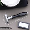 Shaving Kit - 3 Pcs Shaving Brush Set - Shaving Set - Synthetic Shaving Brush - Double Edge Safety Razor - Shaving Stand - Mens Shaving Set - and women - black
