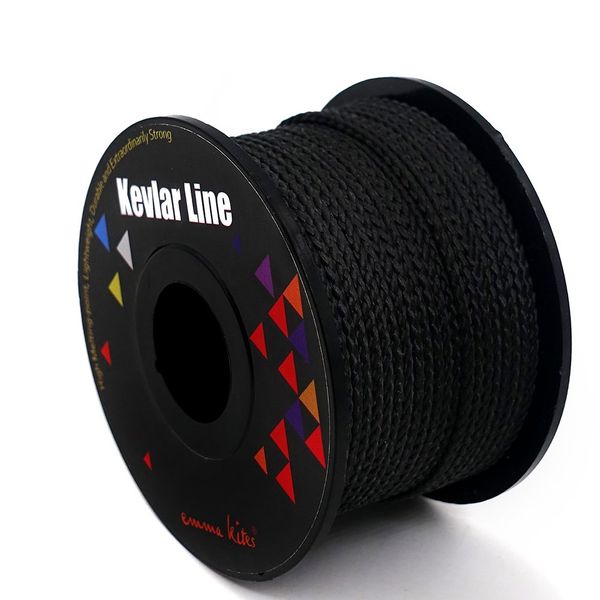 emma kites 100% Black Kevlar Braided Cord with core 50Ft 1800Lb High Strength, Abrasion Flame Resistant, Tough Survival Tactical Cord Model Rocket Paracord Snare Line Fishing Assist Cord