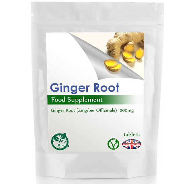 Ginger Root Extract 1000mg Tablets (Vegan) Travel & Morning Sickness, Healthy Digestion and Joints (Pack of 90)