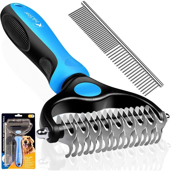 Undercoat Rake For Dogs Double Coat With Pet Comb Pet Grooming Brush Double Side