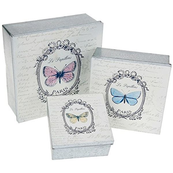 Le Papillon Square Tins Set of 3