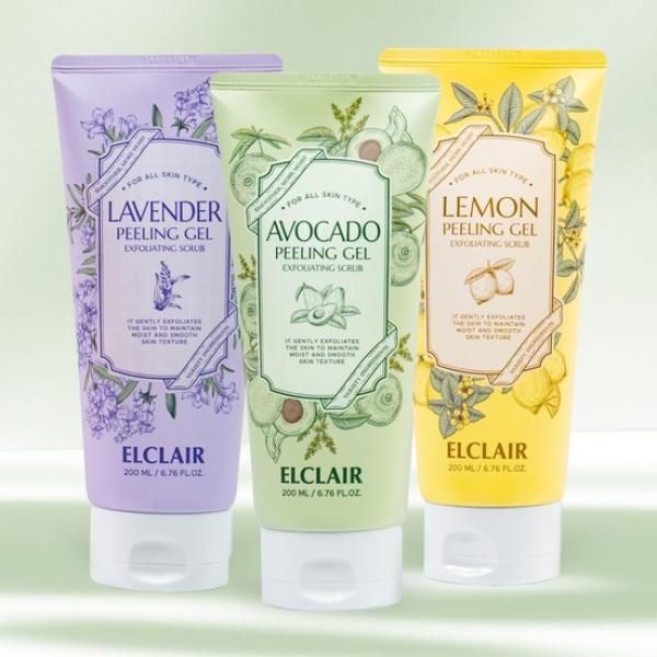 NEW Elclair Face+Body Peeling Gel Season 2 3-piece set Scrub Exfoliation Skin Hypo-irritation 0.00 Clinically Completed