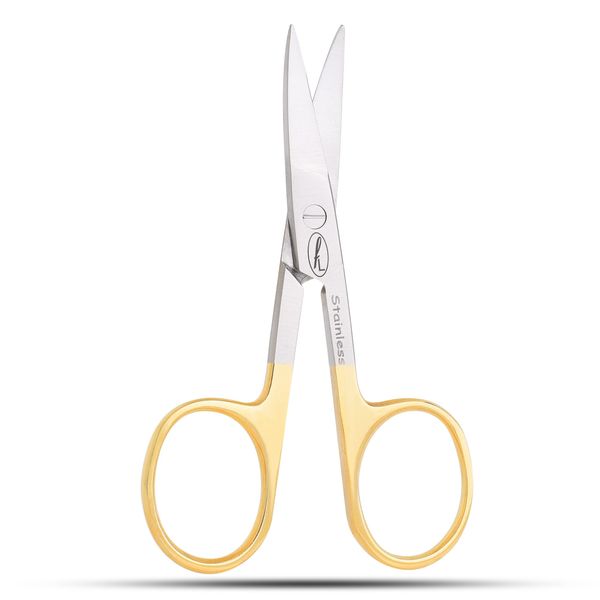 Nail Scissors Curved with golden handle 3.5" (336-01)