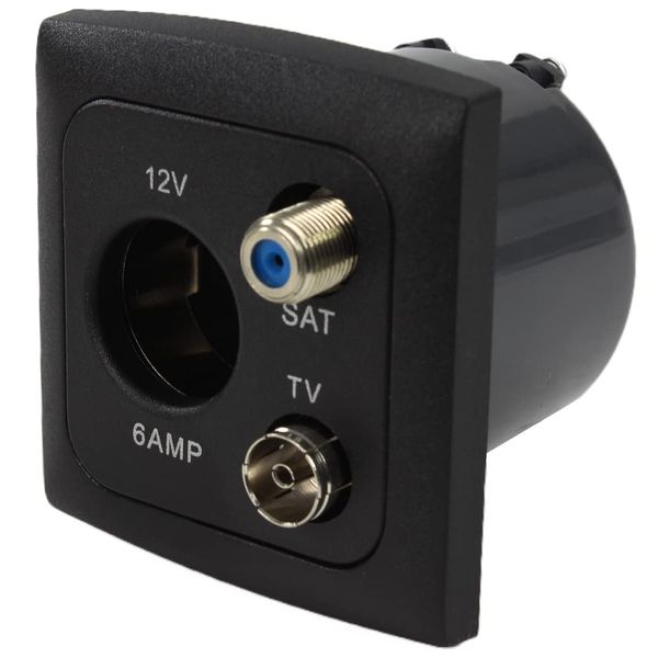 C-Line Presto Inprojal CBE 12 Volt Socket Satellite TV + Frame + Isolator Socket Black