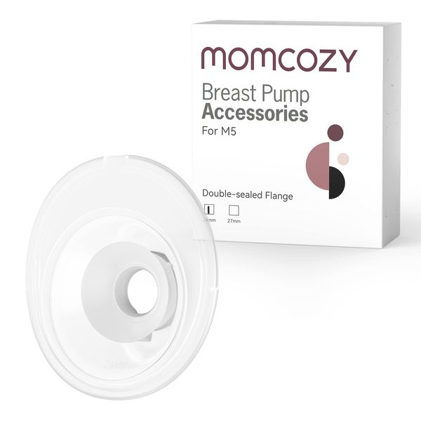 Momcozy Double-Sealed Flange 24mm Compatible with Momcozy M5 Breast Pump. Original M5 Breast Pump Replacement Accessories, 1PC (24mm)