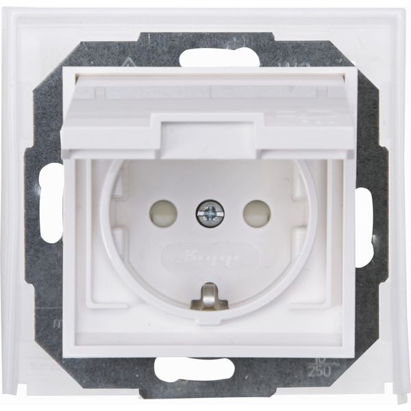 Kopp Athenis 954029085 Flush-Mounted Wet Room Protective Contact Socket, Pure White