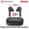Boltune Wireless Bluetooth Earbuds w/ 4 Mics Active Noise Cancelling Headphones