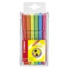 Highlighter - STABILO flash - Pack of 6 - Assorted Colours
