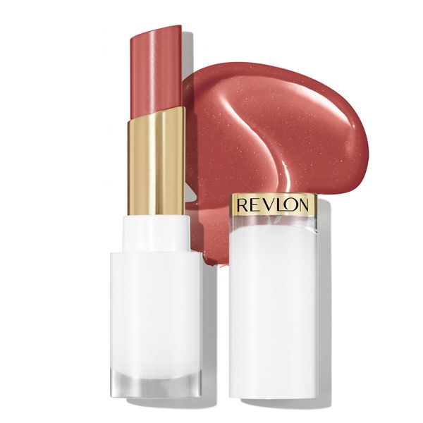 REVLON Super Lustrous Glass Shine Balm, Moisturizing Lip Makeup, Shiny Finish, Made with Hydrating and Nourishing Ingredients for Comfortable Wear, 004 Nude Illuminator, 0.11 oz