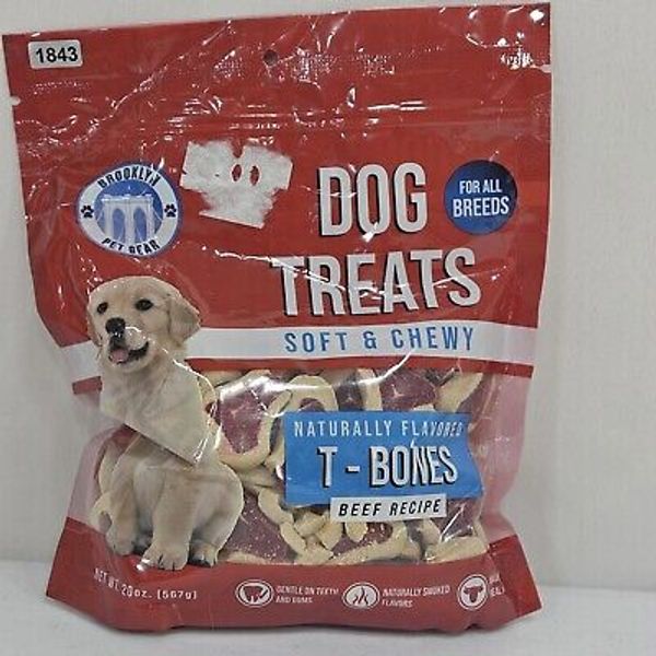 Brooklyn Pet Gear Dog Treat Soft Chew T Bone Real Beef Recipe Gentle on Gum 20oz