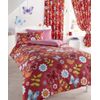 Flutterby Red Children's Lined Curtains - 66x72" drop