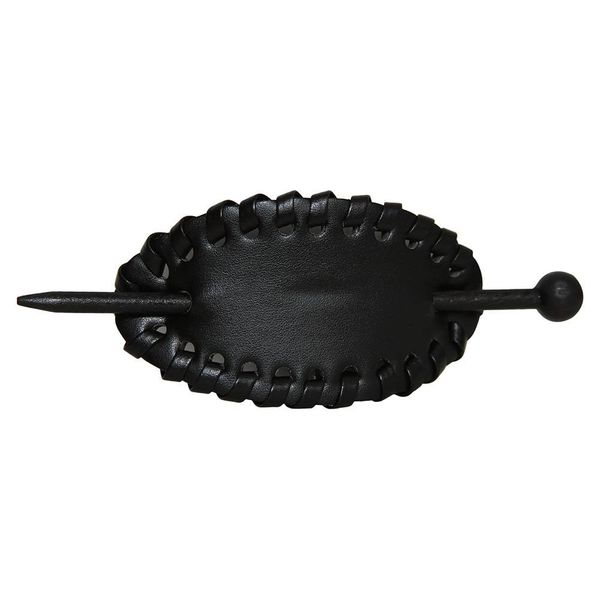 Gravity Threads Oval Hair Pin with Edge Weaving - Black