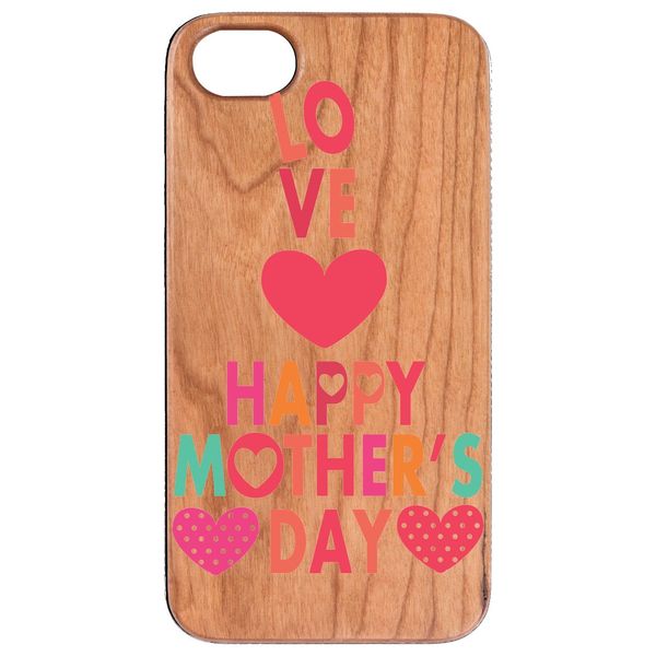 Mothers Day 4 Personalized Real Wood Protective Case for iPhone / Samsung - UV Color Printed