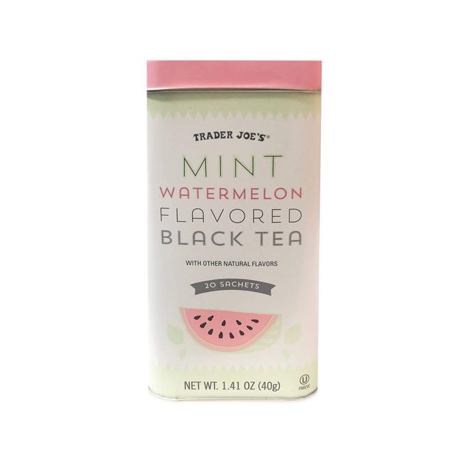 Trader Joe's Mint Watermelon Flavored Black Tea Tin, 20 Sachets