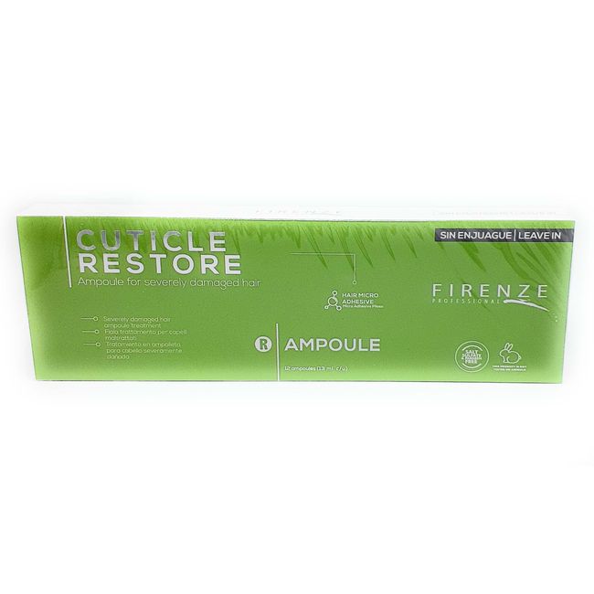 Firenze Professional Cuticle Restore Leave In Ampoule for Severe Damaged Hair 12 ct