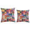 Colorful Patchwork Collage Shabby Floral Chic Pattern Throw Pillow
