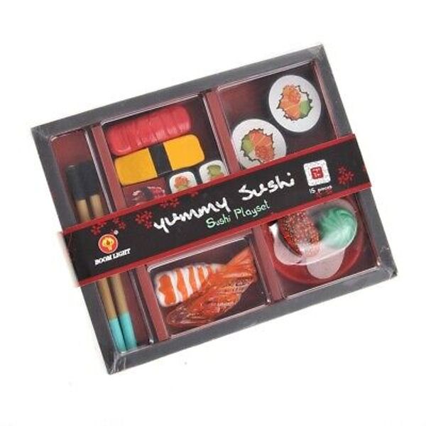 Japanese Sushi Dinner Bento Box Pretend Play Cutting Food Set 21 Pcs