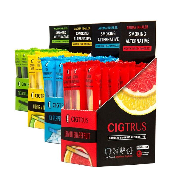 Stop Smoking Quit Aid Natural Alternative Fresh Grapefruit Flavor Inhaler Box 20