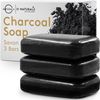 O Naturals 3 Pack Activated Charcoal Black Bar Soap Peppermint Oil Detoxifying Face Body Hand Soap Organic Shea Butter Vegan 100% Natural Soap for Men & Women 12oz Total