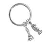 Chess Pieces Knight Bishop Silver Keyring Keychain