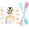 MSQ 2pcs Silicone Face Mask Brush 2 in 1 Silicone Facial Cleansing Brush Soft Manual Double Head Face Brush Face Wash Scrubber Mask Applicator Brush for Facial Mask Eye Mask Serum DIY Makeup Tool