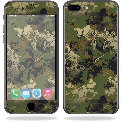 MightySkins Skin Compatible with Apple iPhone 8 Plus - Viper Woodland | Protective, Durable, and Unique Vinyl Decal wrap Cover | Easy to Apply, Remove, and Change Styles | Made in The USA