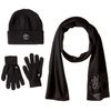 Timberland Double Layer Scarf, Cuffed Beanie & Magic Glove Gift Set Accessory, black, One Size