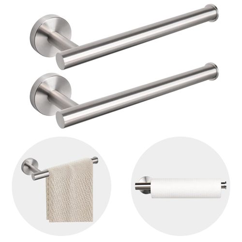 Sotuai 2-Piece Hand Towel Holder, Towel Ring - Thicken SUS 304 Stainless Steel Towel Holder for Bathroom Wall - Brushed Nickel
