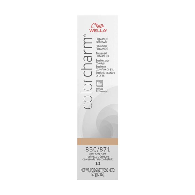 WELLA colorcharm Permanent Gel, Hair Color for Gray Coverage, 8BC Root Beer Float