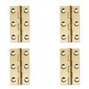 4 Pcs 2" Door Hinges Brass Folding Hinges for Gate Window Closet Drawer Boxes