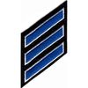 EMBROIDERED UNIFORM PATCHES & EMBLEMS 3-Piece Rectangular Royal Blue Striped Military Fabric Patch