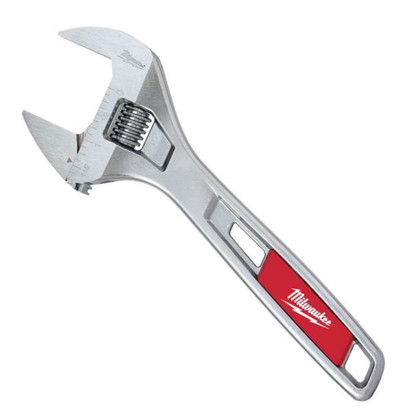 Milwaukee 48227508 8" Wide Jaw Adjustable Wrench - Silver