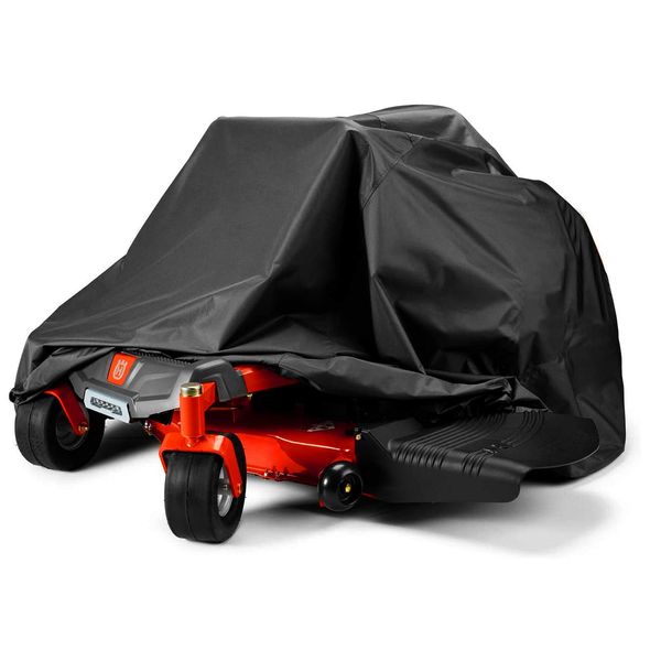 Zero-Turn Mower Cover, Universal Fit Heavy Duty 600D Polyester Oxford, Weatherpoof UV Protection with Windproof Buckle, Drawstring & Cover Storage Bag, Tractor Cover Up to 60" Lawn Mower Decks for