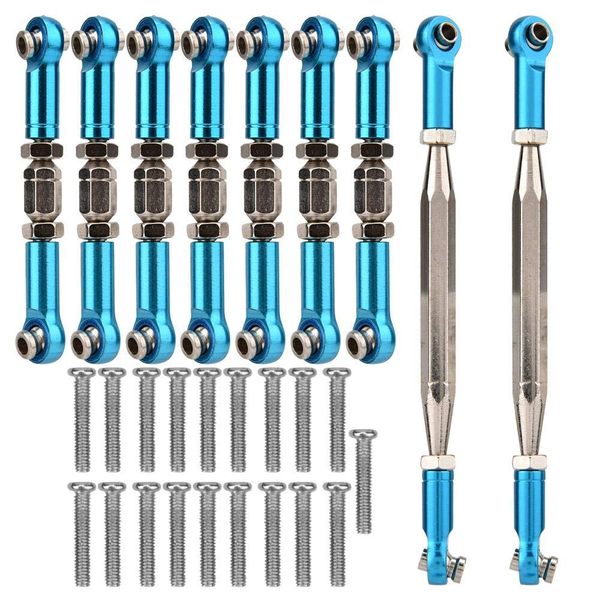 RC Car Steering Linkage Rods, 9 Pcas Metal Steering Linkage Rods Set Accessory Parts for FY-01/02/03/04/05/07 Model Car (Blue) Model Car Accessories