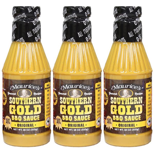 Maurice's Southern Gold BBQ Sauce, Original 18 oz (Pack of 3)