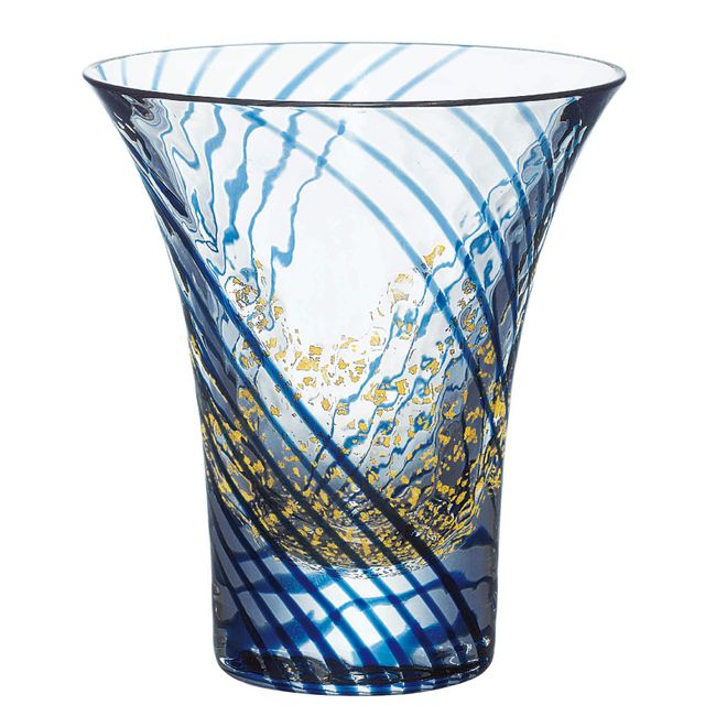 Toyo Sasaki Glass Cold Sake Glass, Edo Glass, Yachiyo Kiln Cup, Cool Sake, Made in Japan, 3.0 fl oz (85 ml) 10361 Indigo