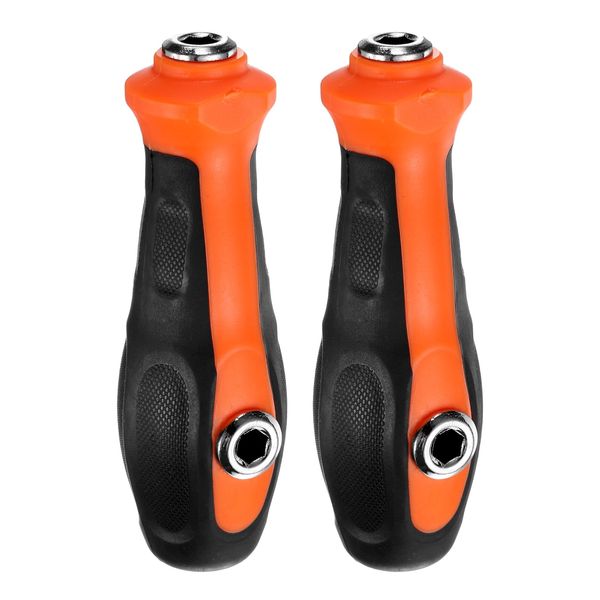 sourcing map 2pcs 1/4" Hex Screwdriver Bit Holder Handle 6.35mm Hex 110mm Length Non-Slip Nut Bit Driver Handle