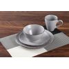 Elegant and Modern Stoneware Scroll Dinnerware Set for Parties - Gray, 16 Piece