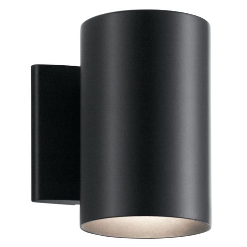Kichler Cylinders 7" Outdoor Wall Sconce in a Black, 1-Light Exterior Wall Light, Cylinder Fixture, (7" H x 5" W), 9234BK