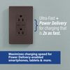 Pass & Seymour TR20USBPDDB Power Delivery USB Outlet, Dark Bronze