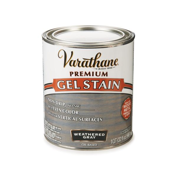 Varathane Premium Gel Stain Oil Based Weathered Gray 1 Quart