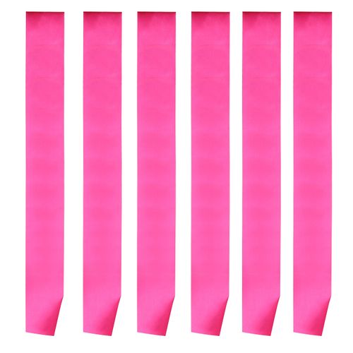 I-MART Blank Satin Sash, Princess, Beauty Queen, Homecoming, Winner, Mayor, Make Your Own Pins, Party Plain Pageant Sashes (Pack of 6, Hot Pink)