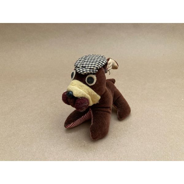 Vintage hound dog with newsboy cap plush filled with sawdust